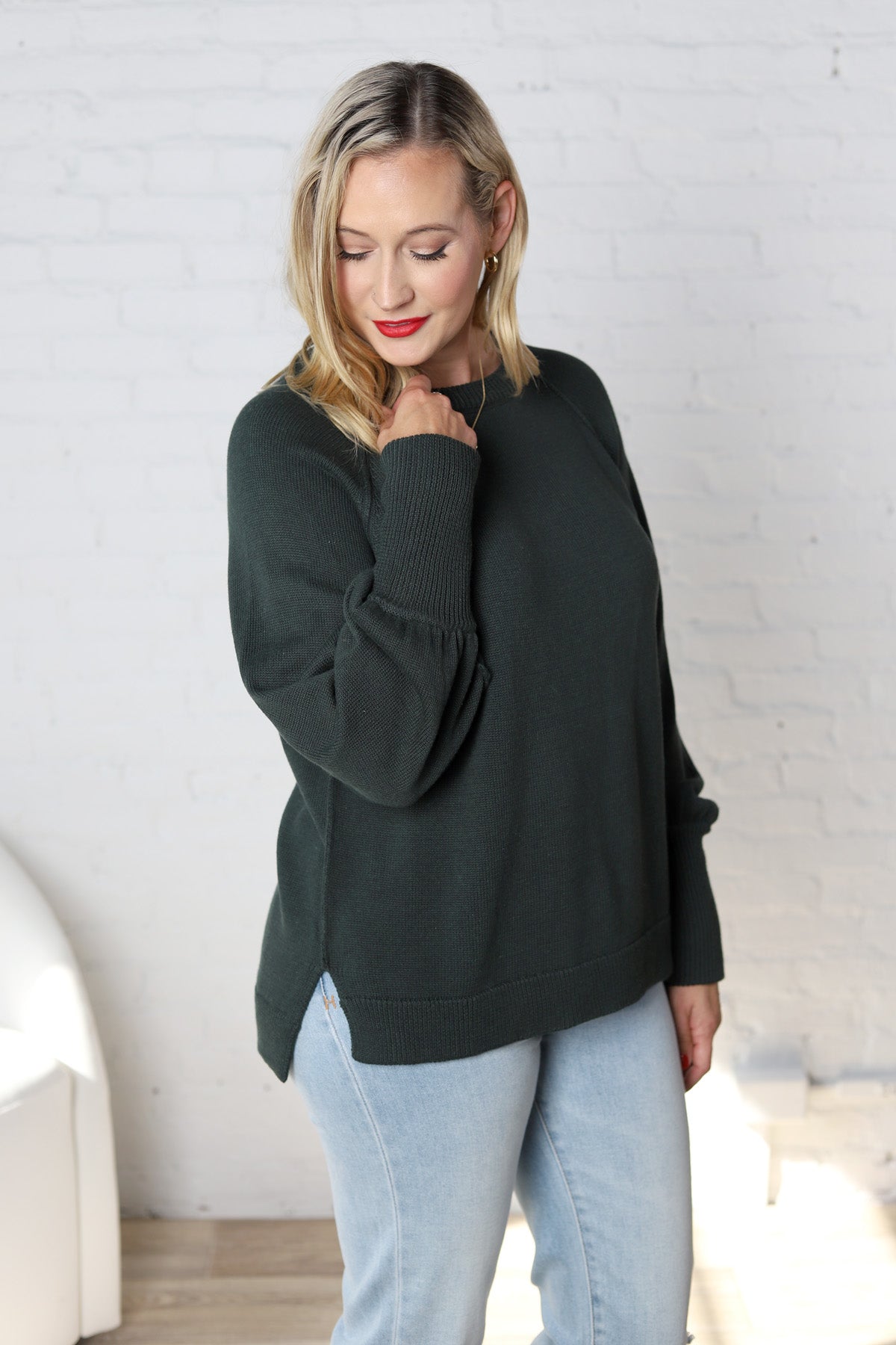 Melinda Knit Sweater - Hunter Green