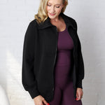 Mena Modal Poly Full Zip Jacket - Black