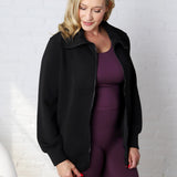 Mena Modal Poly Full Zip Jacket - Black