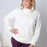 Mena Modal Poly Full Zip Jacket - Cream