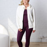 Mena Modal Poly Full Zip Jacket - Cream