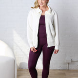 Mena Modal Poly Full Zip Jacket - Cream