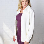 Mena Modal Poly Full Zip Jacket - Cream