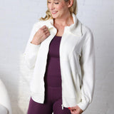 Mena Modal Poly Full Zip Jacket - Cream