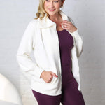 Mena Modal Poly Full Zip Jacket - Cream