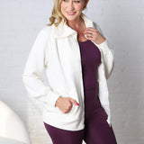 Mena Modal Poly Full Zip Jacket - Cream