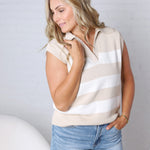 Merritt V-Neck Knit Top - Sand