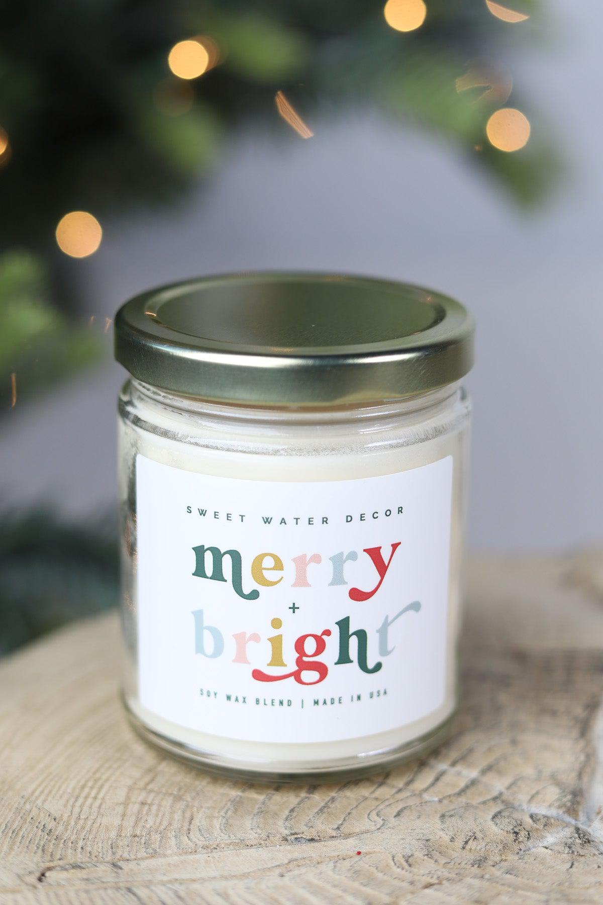 Merry and Bright 9 oz Soy Candle - Clear Jar