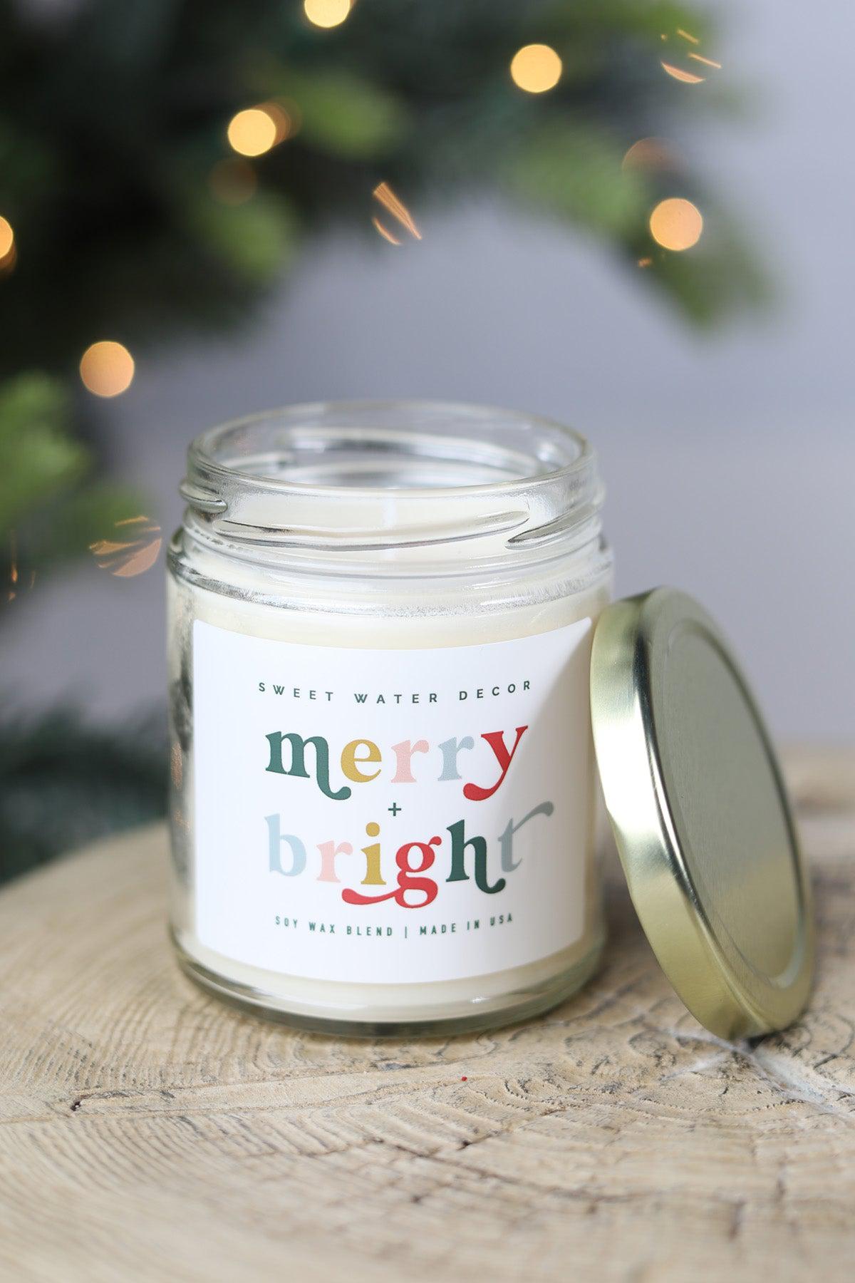 Merry and Bright 9 oz Soy Candle - Clear Jar