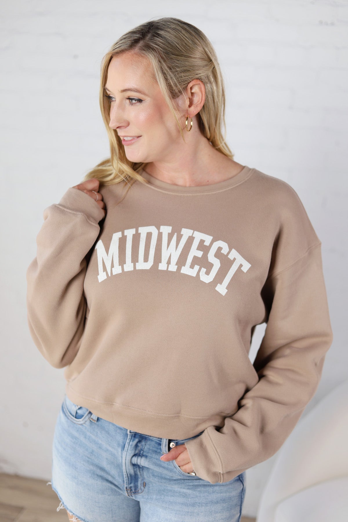 Midwest Graphic Sweatshirt - Tan - FINAL SALE