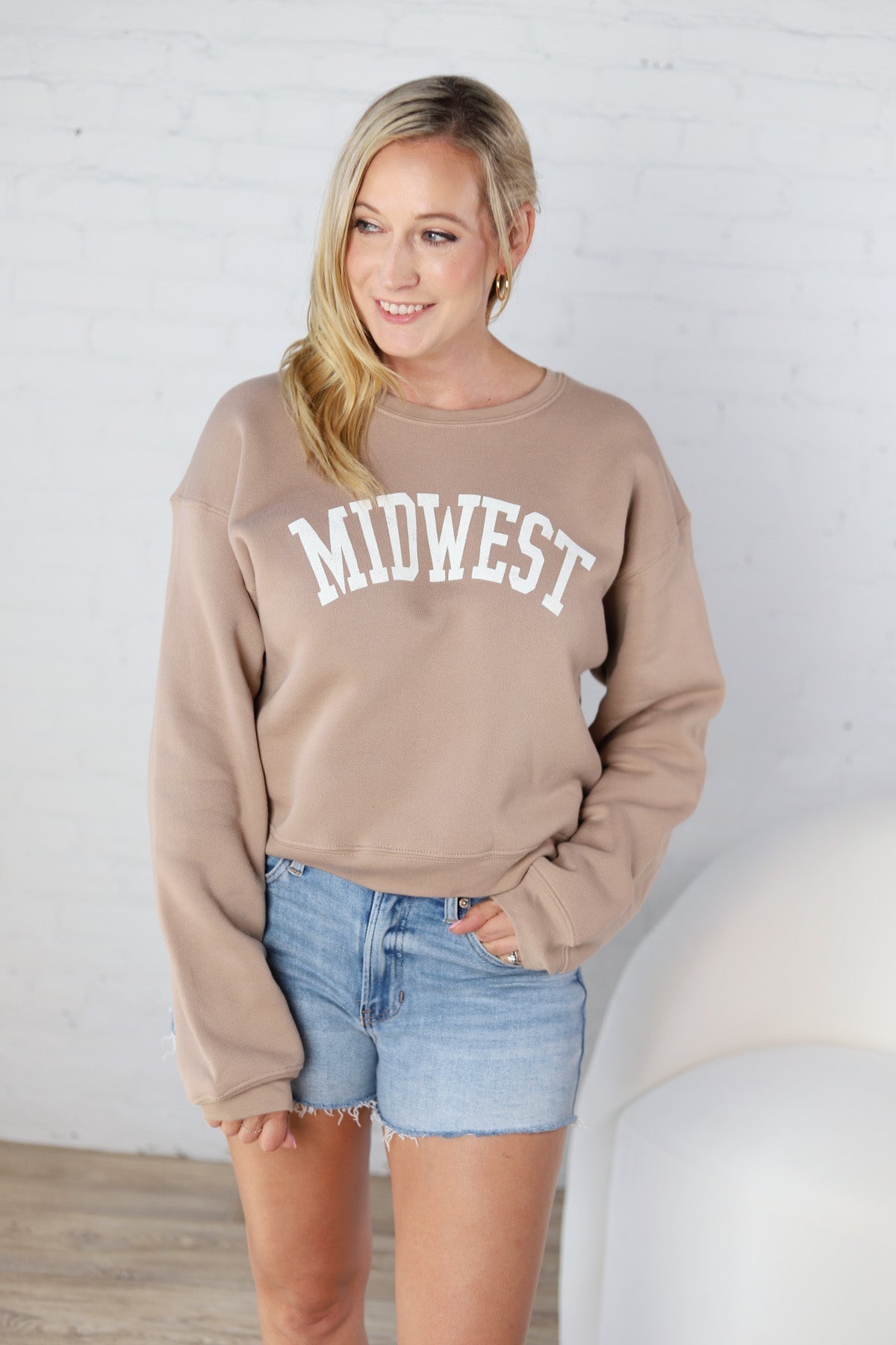 Midwest Graphic Sweatshirt - Tan - FINAL SALE