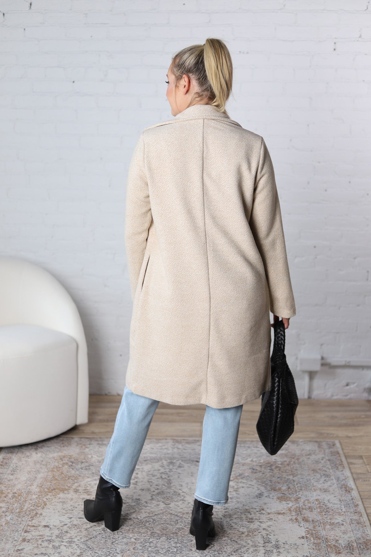 Mika Herringbone Wool Blend Coat