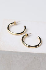 Mila 14K Gold-Dipped Medium Hoop Earrings