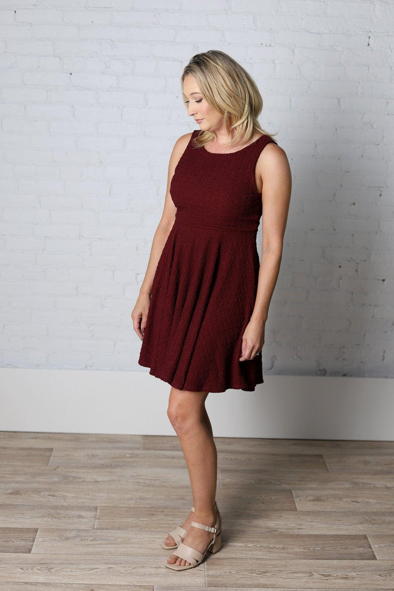 Mila Back V-neck Textured Dress