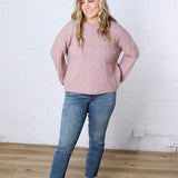 Milan Balloon Sleeve Cable Knit Sweater - Mauve