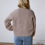 Milan Balloon Sleeve Cable Knit Sweater - Mocha