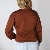 Millie Scuba Crew Neck Sweatshirt - Chestnut