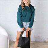 Millie Scuba Crew Neck Sweatshirt - Deep Green