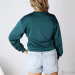 Millie Scuba Crew Neck Sweatshirt - Deep Green