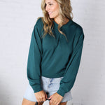 Millie Scuba Crew Neck Sweatshirt - Deep Green