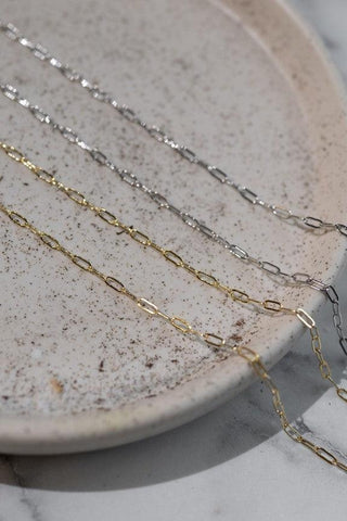 Mini Paperclip Chain by Sis Kiss - Gold , 14"