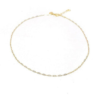 Mini Paperclip Chain by Sis Kiss - Gold , 14"