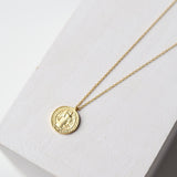 Mini Saint Benedict Pendant Necklace - Gold