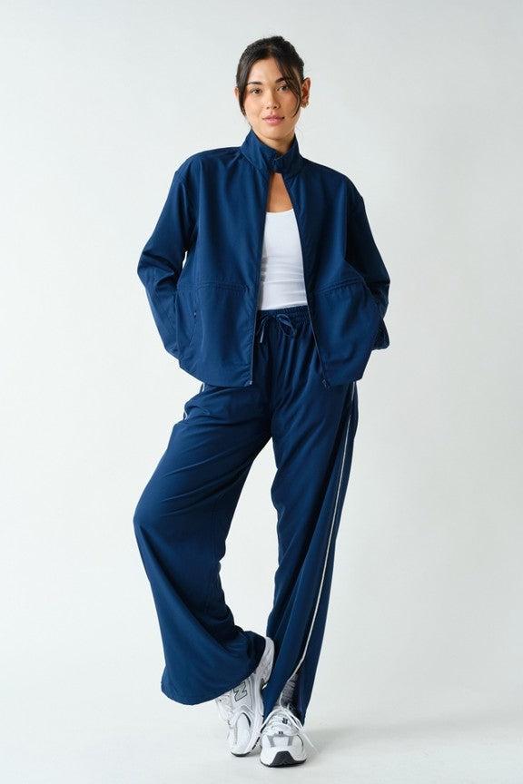 Mirae CurveCinch Peplum Jacket - Blue Thunder