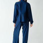 Mirae CurveCinch Peplum Jacket - Blue Thunder