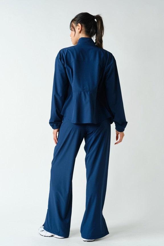 Mirae CurveCinch Peplum Jacket - Blue Thunder