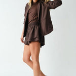 Mirae CurveCinch Peplum Jacket -Coffee Bean