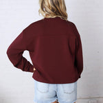 Modal Scuba Mock Neck Pullover – Dark Cherry