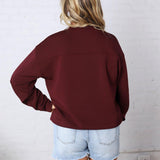 Modal Scuba Mock Neck Pullover – Dark Cherry