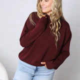 Modal Scuba Mock Neck Pullover – Dark Cherry