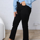 Monroe Black Crop Straight Jeans - Risen Jeans