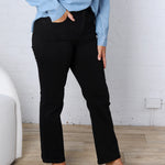 Monroe Black Crop Straight Jeans - Risen Jeans