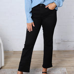 Monroe Black Crop Straight Jeans - Risen Jeans
