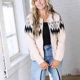 Monroe Fair Isle Zip Front Cardigan Sweater