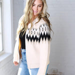 Monroe Fair Isle Zip Front Cardigan Sweater