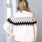 Monroe Fair Isle Zip Front Cardigan Sweater