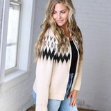 Monroe Fair Isle Zip Front Cardigan Sweater