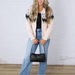 Monroe Fair Isle Zip Front Cardigan Sweater