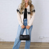 Monroe Fair Isle Zip Front Cardigan Sweater