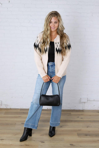 Monroe Fair Isle Zip Front Cardigan Sweater