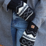 Montana 100% Wool Texting Mittens - Black