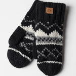 Montana 100% Wool Texting Mittens - Black