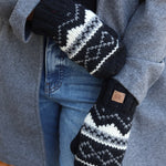 Montana 100% Wool Texting Mittens - Black - FINAL SALE