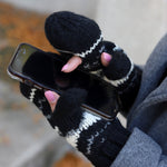 Montana 100% Wool Texting Mittens - Black - FINAL SALE