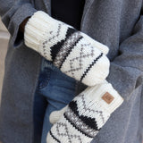 Montana 100% Wool Texting Mittens - White