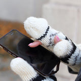 Montana 100% Wool Texting Mittens - White